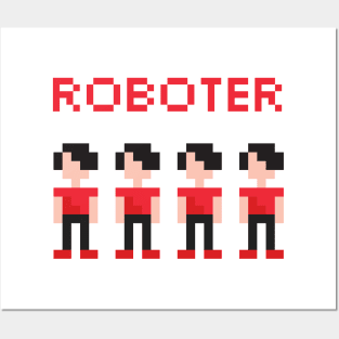 Roboter Pixel Art | Kraftwerk Fan Art Merch | German Electronic Band | Music Lovers Gift Posters and Art